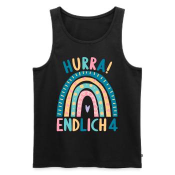 4 Jahre Geburtstagskind Regenbogen 4. Geburtstag - Männer Premium Bio Tank Top - Schwarz - Vorne - Michal (187cm)