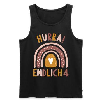4 Jahre Geburtstagskind Regenbogen 4. Geburtstag - Männer Premium Bio Tank Top - Schwarz - Vorne - Michal (187cm)