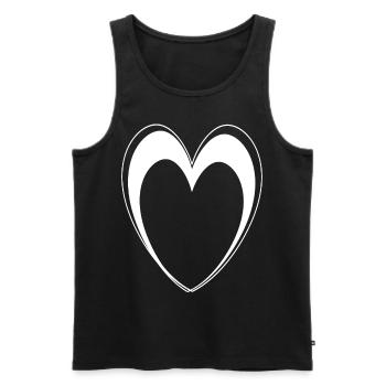 Cœur Blanc - Débardeur bio Premium Homme - noir - Devant - Michal (187cm)