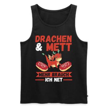 Mettbrötchen Mett Drachen - Männer Premium Bio Tank Top - Schwarz - Vorne - Michal (187cm)