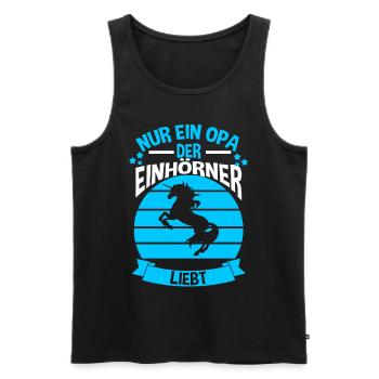 Einhorn Opa - Männer Premium Bio Tank Top - Schwarz - Vorne - Michal (187cm)