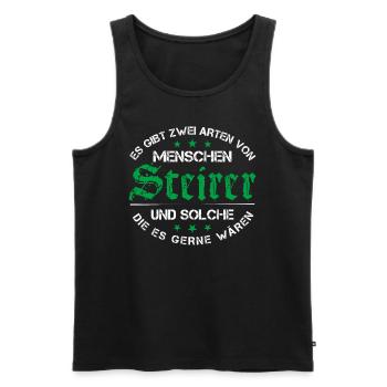Steirer Spruch Steiermark Steierisch - Männer Premium Bio Tank Top - Schwarz - Vorne - Michal (187cm)
