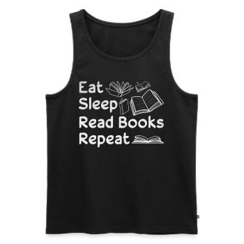 Book lovers eat sleep Read books Bookworm - Men's Premium Organic Tank Top - black - Front - Michal (187cm)