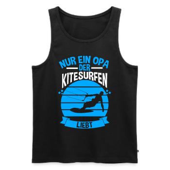 Kitesurfen Opa - Männer Premium Bio Tank Top - Schwarz - Vorne - Michal (187cm)