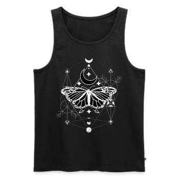 Okkultes Gothic Motte Mond Hexerei Wicca Hexe - Männer Premium Bio Tank Top - Schwarz - Vorne - Michal (187cm)