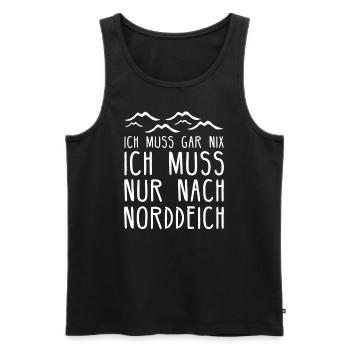 Norddeich I Ostfriesland Niedersachsen Nordsee - Männer Premium Bio Tank Top - Schwarz - Vorne - Michal (187cm)