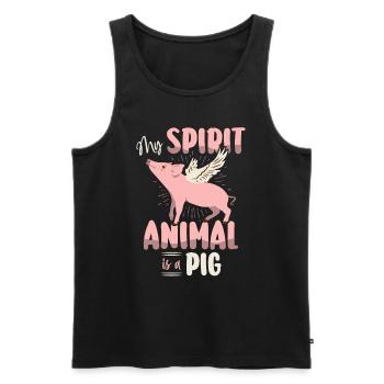 Pig Tshirt Enfants Femmes Porcelet Porcelet - Débardeur bio Premium Homme - noir - Devant - AI Model Male 178 light (178cm)