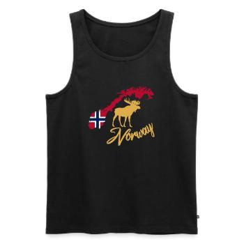 Norvège Norwegen - Débardeur bio Premium Homme - noir - Devant - Michal (187cm)