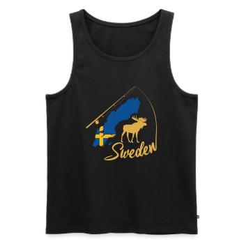 Suède Schweden - Débardeur bio Premium Homme - noir - Devant - Michal (187cm)