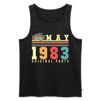 1983 Mai Idée cadeau - Débardeur bio Premium Homme - noir - Devant - Michal (187cm)