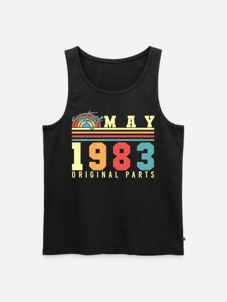 1983 Mai Geschenkidee - Männer Premium Bio Tank Top - Schwarz