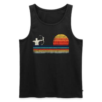 Archery Bow Archer Retro Vintage - Men's Premium Organic Tank Top - black - Front - AI Model Male 178 light (178cm)
