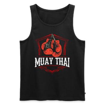 Muay Thai Fighter Arts Martiaux Arts Martiaux Arts Martiaux Arts Martiaux - Débardeur bio Premium Homme - noir - Devant - Michal (187cm)