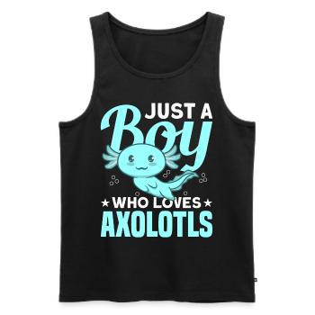 Juste un garçon qui aime Axolotls Kawaii Designvide ga - Débardeur bio Premium Homme - noir - Devant - Michal (187cm)