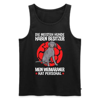 Mein Weimaraner hat Personal Vorstehhund - Männer Premium Bio Tank Top - Schwarz - Vorne - AI Model Male 178 light (178cm)