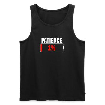 Patience 1% patience at the end - Men's Premium Organic Tank Top - black - Front - AI Model Male 178 light (178cm)