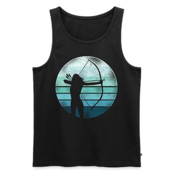 Archery Bow Archer Girl Retro - Men's Premium Organic Tank Top - black - Front - AI Model Male 178 light (178cm)