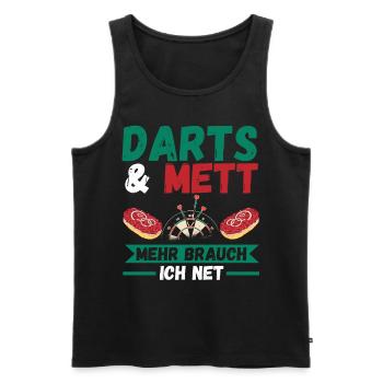 Darts Mett Dart - Männer Premium Bio Tank Top - Schwarz - Vorne - AI Model Male 178 light (178cm)