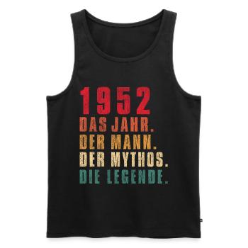 70 Geburtstag 70 Jahre Alt - Männer Premium Bio Tank Top - Schwarz - Vorne - AI Model Male 178 light (178cm)