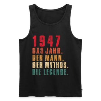 75 Geburtstag 75 Jahre Alt - Männer Premium Bio Tank Top - Schwarz - Vorne - AI Model Male 178 light (178cm)
