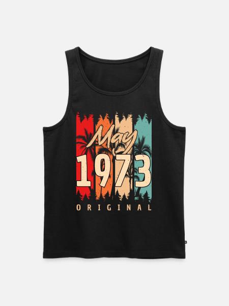 Born 1973 May - Men's Premium Organic Tank Top - black