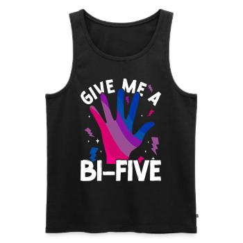 Bisexuel Bi Pride Flag Hand Gimme - Débardeur bio Premium Homme - noir - Devant - AI Model Male 178 light (178cm)