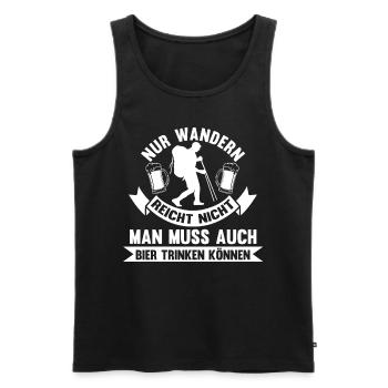Wandern Bergsteiger Bier Wander - Männer Premium Bio Tank Top - Schwarz - Vorne - Michal (187cm)