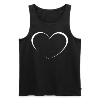 Simple White Heart - Men's Premium Organic Tank Top - black - Front - AI Model Male 178 light (178cm)
