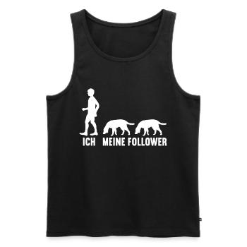 Moi et mes adeptes Chien Chien Chien Chiens - Débardeur bio Premium Homme - noir - Devant - Michal (187cm)