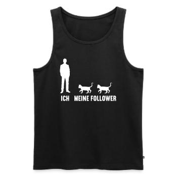 Moi et mes followers chat chatte chat chaton chats - Débardeur bio Premium Homme - noir - Devant - Michal (187cm)