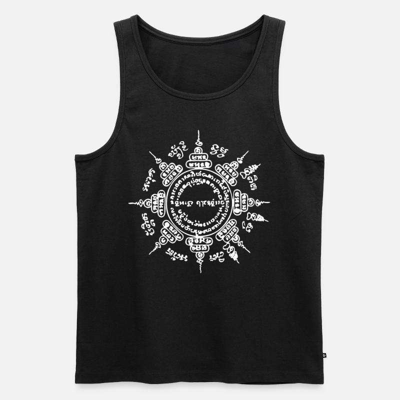Muay Thai Buddha Tattoo Kickboxing - Männer Premium Bio Tank Top - Schwarz