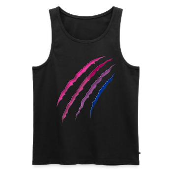 Bisexuel Bi Pride Flag Scratch - Débardeur bio Premium Homme - noir - Devant - AI Model Male 178 light (178cm)