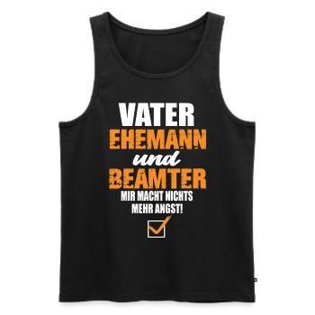 Vater Ehemann und Beamter - Männer Premium Bio Tank Top - Schwarz - Vorne - Michal (187cm)
