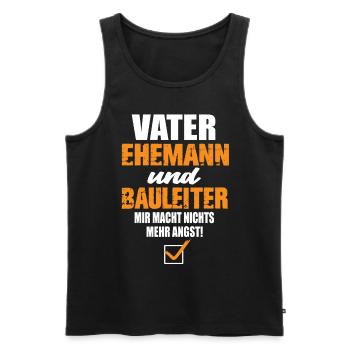 Vater Ehemann und Bauleiter - Männer Premium Bio Tank Top - Schwarz - Vorne - AI Model Male 178 light (178cm)
