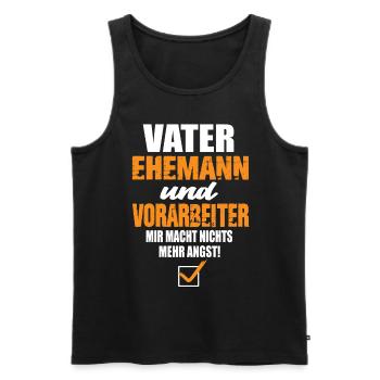 Vater Ehemann und Vorarbeiter - Männer Premium Bio Tank Top - Schwarz - Vorne - AI Model Male 178 light (178cm)