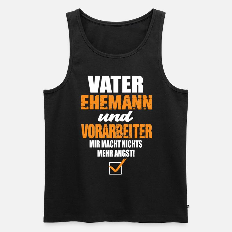 Vater Ehemann und Vorarbeiter - Männer Premium Bio Tank Top - Schwarz
