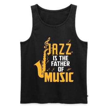 Jazz Cadeau Saxophone Instrument de Musique Musique à Vent - Débardeur bio Premium Homme - noir - Devant - AI Model Male 178 light (178cm)