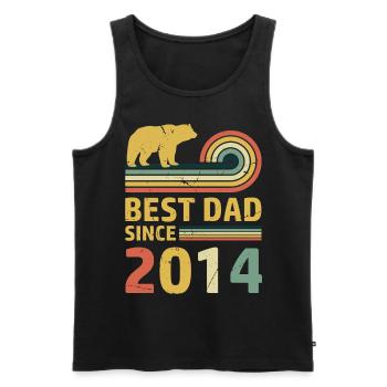 Best dad since 2014 vintage Bär - Männer Premium Bio Tank Top - Schwarz - Vorne - Michal (187cm)