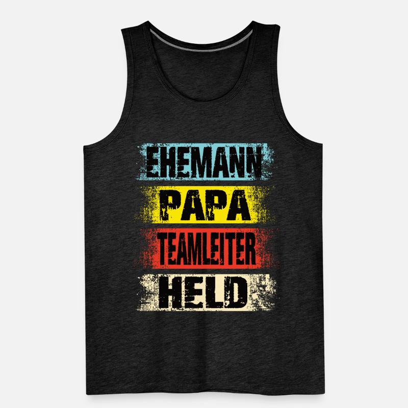 Ehemann Papa Teamleiter Held Männer Premium Bio Tank Top