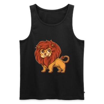 Lion Tshirt Kids Lion's Head King Animal Safari - Men's Premium Organic Tank Top - black - Front - Michal (187cm)