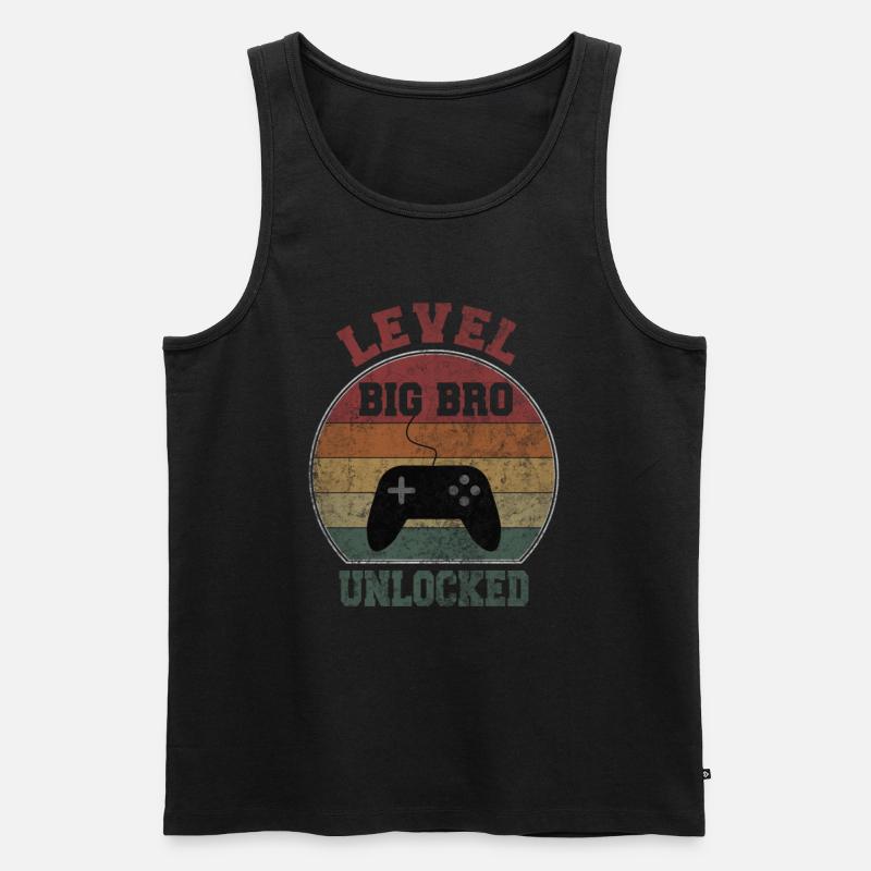 Level big Bro unlocked - Männer Premium Bio Tank Top - Schwarz