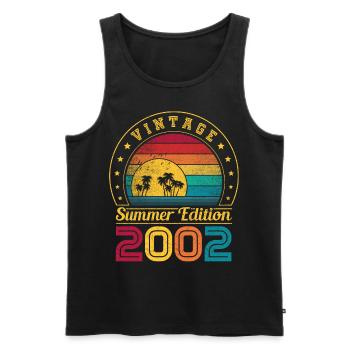 Summer Edition 2002 Geburtstag Jahrgang 2002 Retro - Männer Premium Bio Tank Top - Schwarz - Vorne - Michal (187cm)
