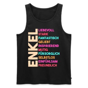 Enkel - Männer Premium Bio Tank Top - Schwarz - Vorne - Michal (187cm)