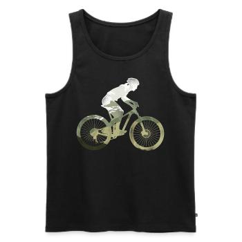 Enduro VTT VTT Équitation - Débardeur bio Premium Homme - noir - Devant - Michal (187cm)