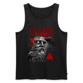 Viking Blood Odin Und Raben Wikinger Kultur - Männer Premium Bio Tank Top - Schwarz - Vorne - AI Model Male 178 light (178cm)