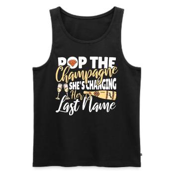 Pop the She’s Changing Her Last Name - Männer Premium Bio Tank Top - Schwarz - Vorne - Michal (187cm)