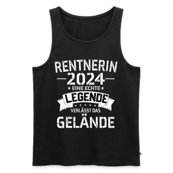 Rentnerin 2024 Lustiger Spruch Pesion Ruhestand - Männer Premium Bio Tank Top - Schwarz - Vorne - Michal (187cm)