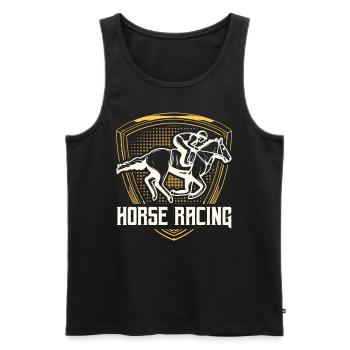 Horse Racing Racecourse Horses Jockey - Men's Premium Organic Tank Top - black - Front - AI Model Male 178 light (178cm)