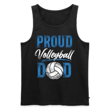 Volleyball Player Team Dad Father - Männer Premium Bio Tank Top - Schwarz - Vorne - Michal (187cm)