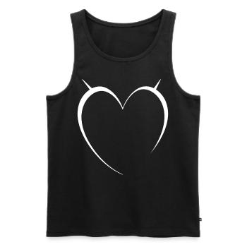 Herz Weiss Einfaches Design - Männer Premium Bio Tank Top - Schwarz - Vorne - AI Model Male 178 light (178cm)